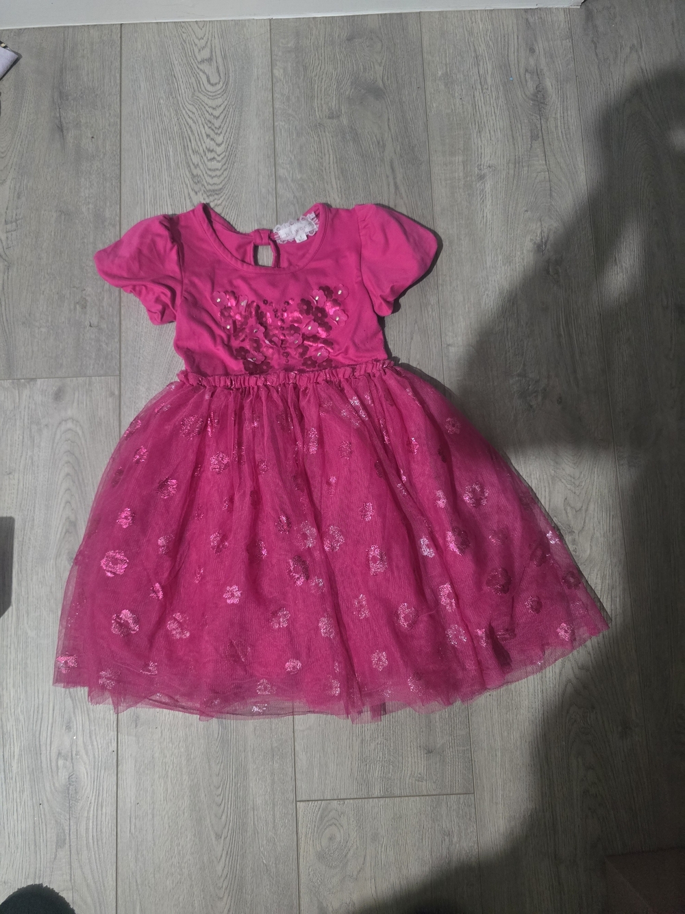 Girls' Hot Pink Tulle Dress